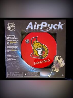 NHL AirPuck Ottawa Senators Indoor Hover Puck LED lights up in the dark